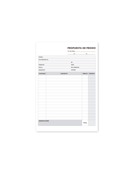CI | Talonario liderpapel pedidos cuarto original y 2 copias t322