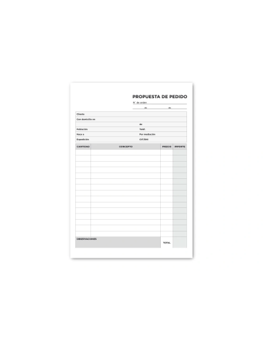 CI | Talonario liderpapel pedidos cuarto original y copia t222