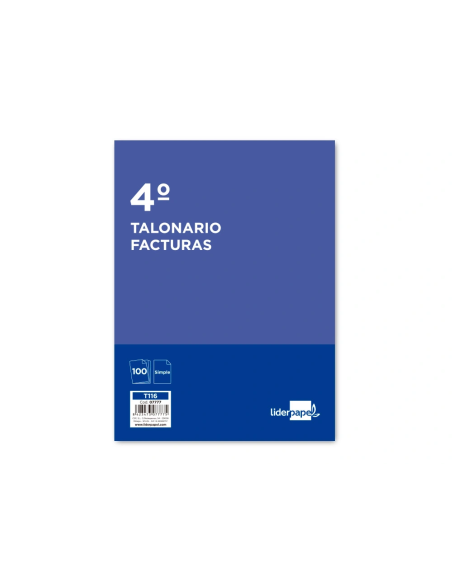 CI | Talonario liderpapel facturas cuarto -con iva- 116