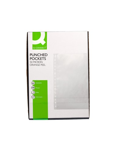 CI | Funda multitaladro q-connect folio 50 mc piel de naranja caja de 100 unidades