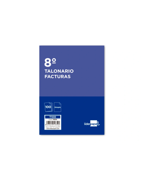 CI | Talonario liderpapel facturas 8º original t100 con i.v.a.