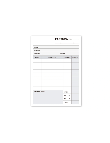 CI | Talonario liderpapel facturas 8º original t100 con i.v.a.