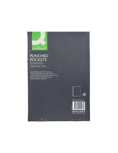 CI | Funda multitaladro q-connect folio 50 mc piel de naranja caja de 100 unidades