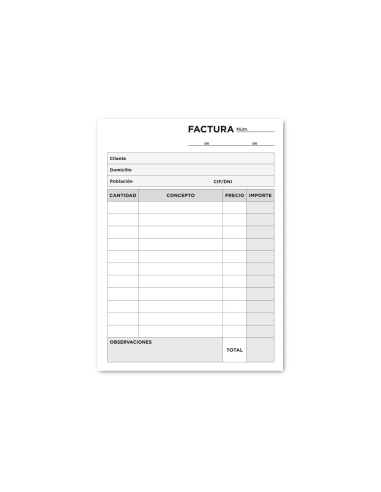 CI | Talonario liderpapel facturas 8º original y copia t201 sin i.v.a.