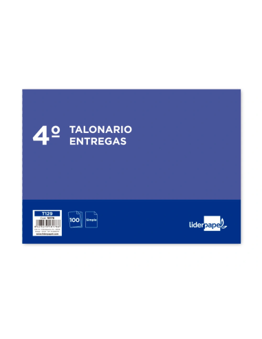 CI | Talonario liderpapel entregas cuarto original t129 apaisado