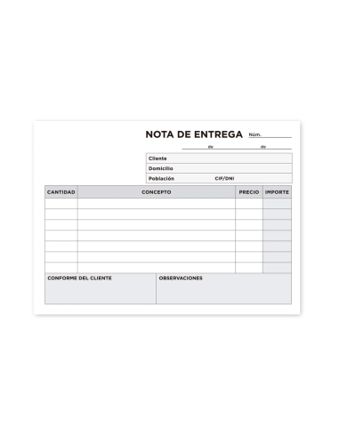 CI | Talonario liderpapel entregas 8º original y 2 copias t328 apaisado