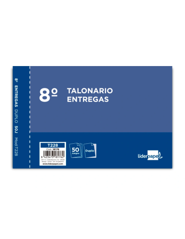 CI | Talonario liderpapel entregas 8º original y copia t228 apaisado
