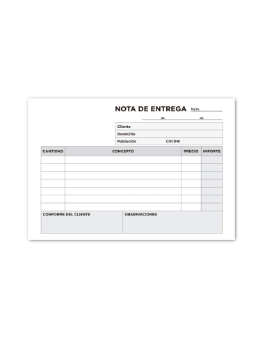 CI | Talonario liderpapel entregas 8º original y copia t228 apaisado