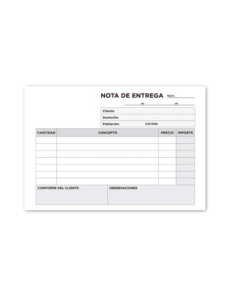 CI | Talonario liderpapel entregas 8º original y copia t228 apaisado