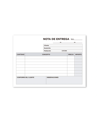 CI | Talonario liderpapel entregas 8º original t128 apaisado