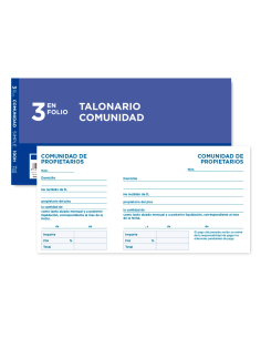 CI | Talonario liderpapel comunidad tres del folio 106...