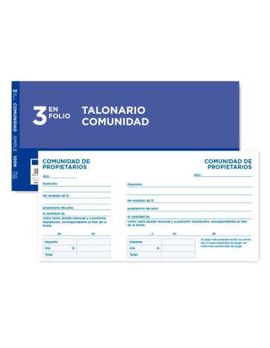 CI | Talonario liderpapel comunidad tres del folio 106 -con iva