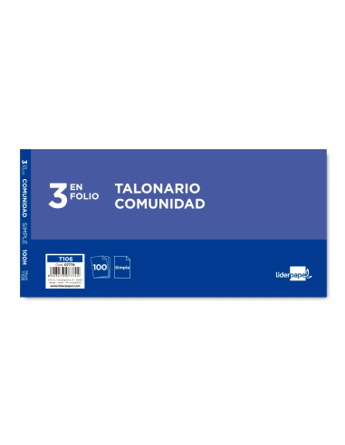 CI | Talonario liderpapel comunidad tres del folio 106 -con iva