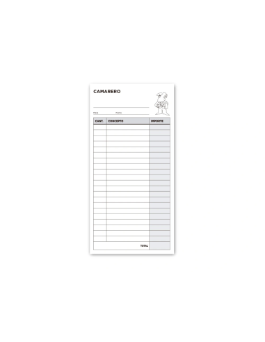 CI | Talonario liderpapel camarero 3/fº original y 2 copias t314