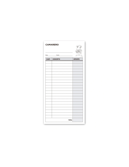 CI | Talonario liderpapel camarero 3/fº original y 2 copias t314