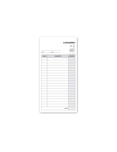 CI | Talonario liderpapel camarero 3/fº original y copia t214