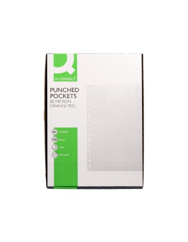 CI | Funda multitaladro q-connect folio 80 mc piel de naranja caja de 100 unidades