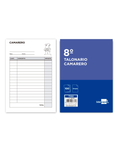 CI | Talonario liderpapel camarero octavo -sin iva- 102