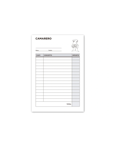 CI | Talonario liderpapel camarero octavo -sin iva- 102