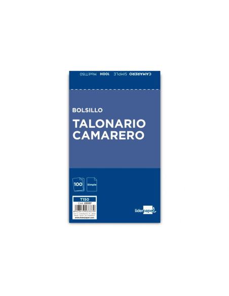 CI | Talonario liderpapel camarero bolsillo original t150
