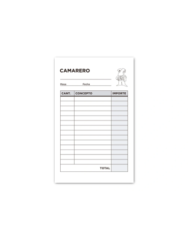 CI | Talonario liderpapel camarero bolsillo original t150