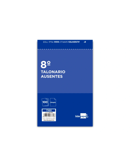 CI | Talonario liderpapel ausentes octavo 103