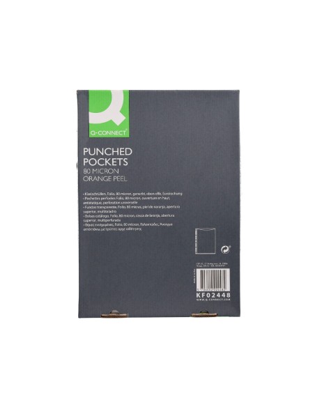 CI | Funda multitaladro q-connect folio 80 mc piel de naranja caja de 100 unidades