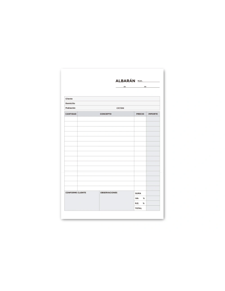 CI | Talonario liderpapel albaran cuarto original t115