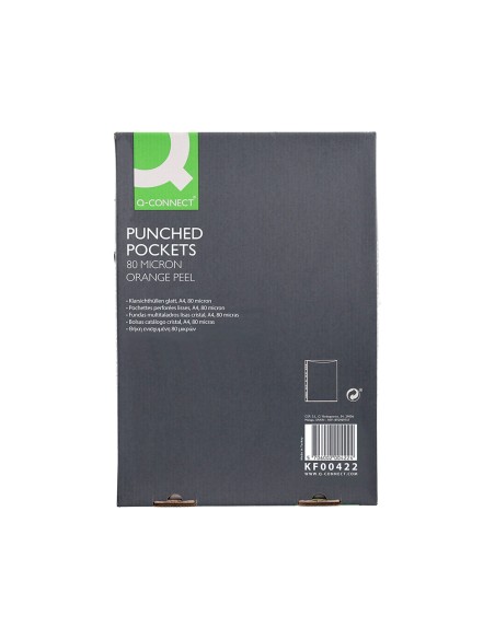 CI | Funda multitaladro q-connect folio 80 mc cristal caja de 100 unidades