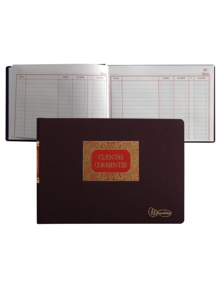 CI | Libro miquelrius cuarto -apaisado -100 hojas -cuentas corrientes -debe haber y saldo