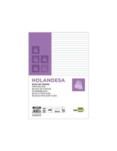 CI | Bloc de cartas liderpapel rayado holandesa 40 hojas 60g/m2