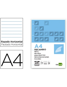 CI | Recambio liderpapel a4 120 hojas 70g/m2 horizontal...