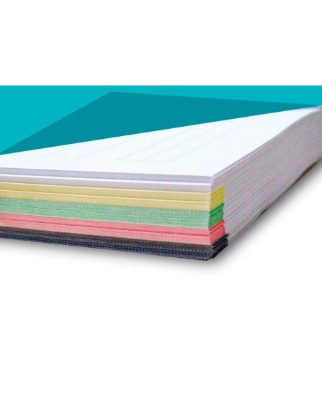 CI | Recambio liderpapel a4 120 hojas 80g/m2 cuadro 5mm sin margen 4 taladros bandas de 5 colores