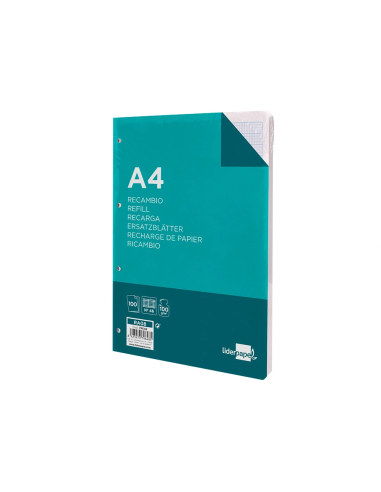 CI | Recambio liderpapel a4 100 hojas 100 g/m2 rayado nº 46 4 taladros