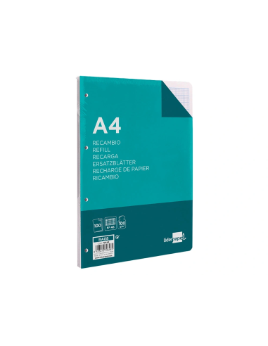 CI | Recambio liderpapel a4 100 hojas 100 g/m2 rayado nº 46 4 taladros