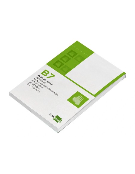 CI | Bloc notas liderpapel liso b7 80 hojas 60g/m2 perforado