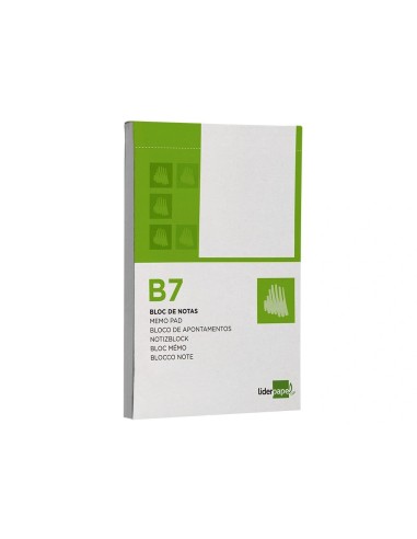 CI | Bloc notas liderpapel liso b7 80 hojas 60g/m2 perforado