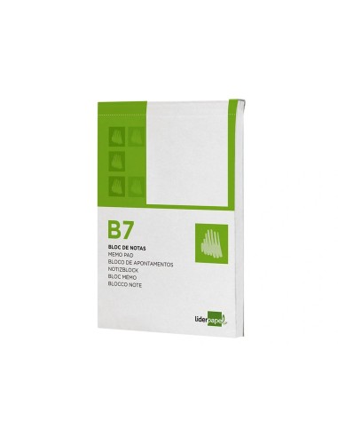 CI | Bloc notas liderpapel liso b7 80 hojas 60g/m2 perforado