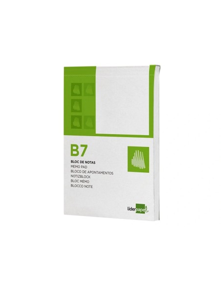 CI | Bloc notas liderpapel liso b7 80 hojas 60g/m2 perforado