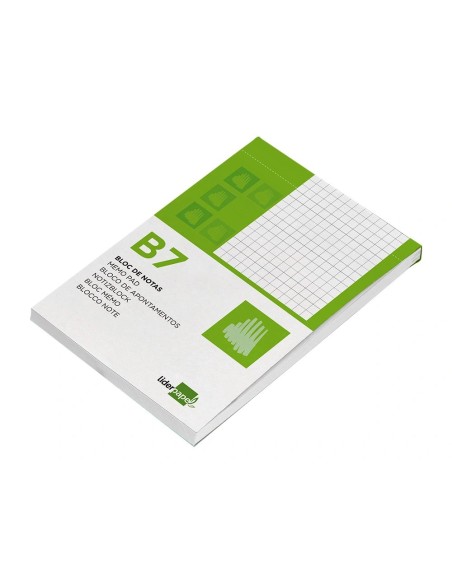 CI | Bloc notas liderpapel cuadro 4mm b7 80 hojas 60g/m2 perforado