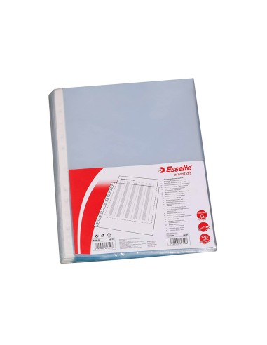 CI | Funda multitaladro esselte din a4 polipropileno 80 mc 11 taladros piel de naranja caja de 100 unidades