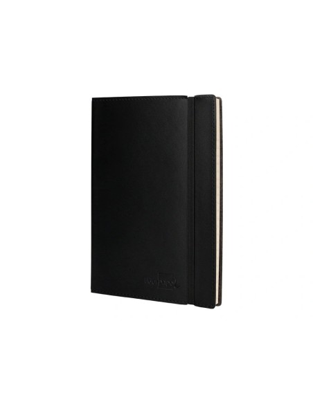 CI | Libreta liderpapel simil piel a5 120 hojas 70g/m2 horizontal sin margen negro