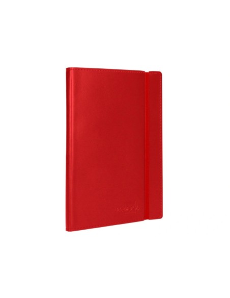 CI | Libreta liderpapel simil piel a5 120 hojas 70g/m2 cuadro 4mm sin margen rojo