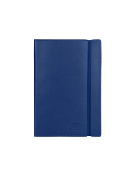 CI | Libreta liderpapel simil piel a5 120 hojas 70g/m2 cuadro 4mm sin margen azul