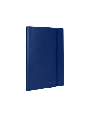 CI | Libreta liderpapel simil piel a5 120 hojas 70g/m2 cuadro 4mm sin margen azul