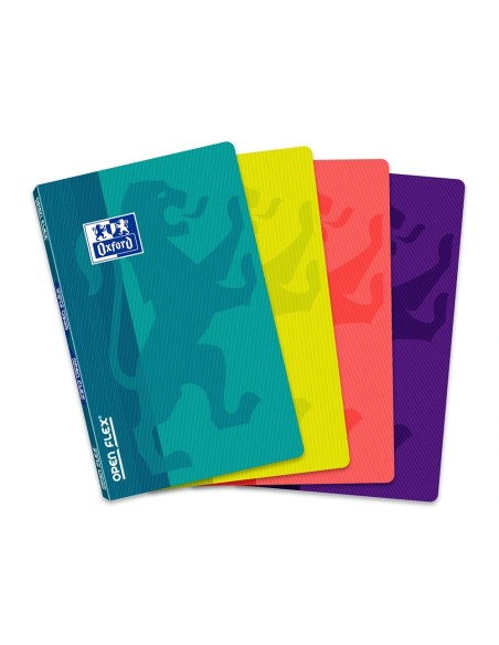 CI | Libreta escolar oxford tapa flexible optik paper openflex 48 hojas 90 gr 90 x 140 mm cuadro 5 mm colores surtidos