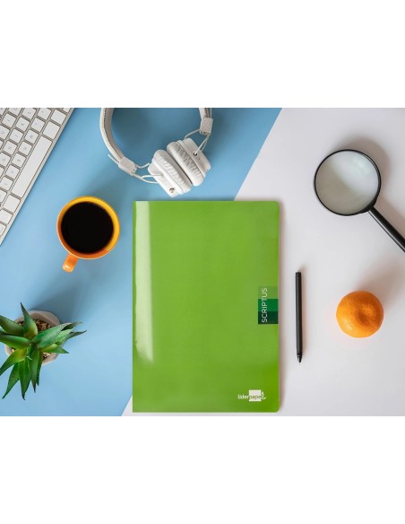 CI | Libreta liderpapel scriptus a4 48 hojas 90g/m2 rayado montessori 3,5mm con margen colores surtidos