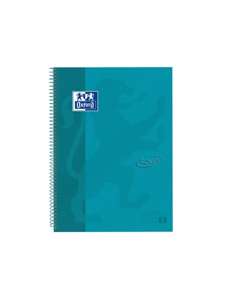 CI | Cuaderno espiral oxford ebook 1 tapa extradura din a4+ 80 h cuadricula 5 mm aqua intenso touch