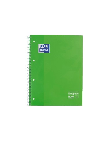 CI | Bloc espiral oxford tapa extradura microperforado din a4 80 hojas cuadros 5mm -color verde