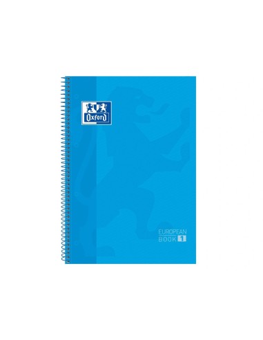 CI | Bloc espiral oxford european book tapa extradura din a4 80 hojas cuadricula 5 mm color turquesa